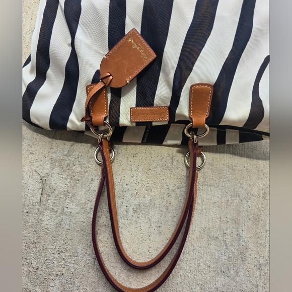 Vintage Dooney & Bourke Nylon Leather Trim Tote Bag Zebra Print Women - Picture 8 of 16